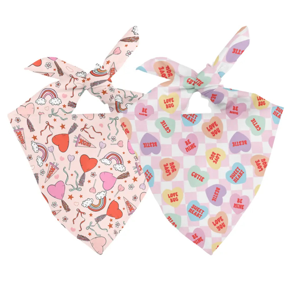 Candy Hearts Dog Bandana Dog Bandana Co.
