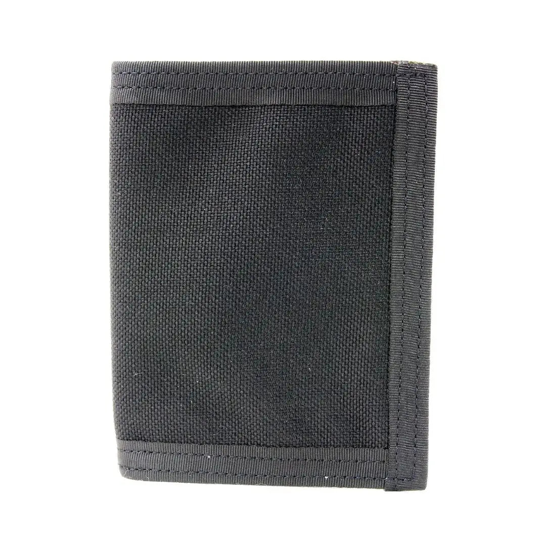 Black bifold wallet made of textured 1000D Cordura fabric