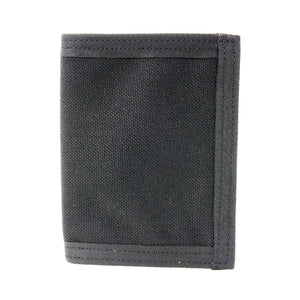 Black bifold wallet made of textured 1000D Cordura fabric