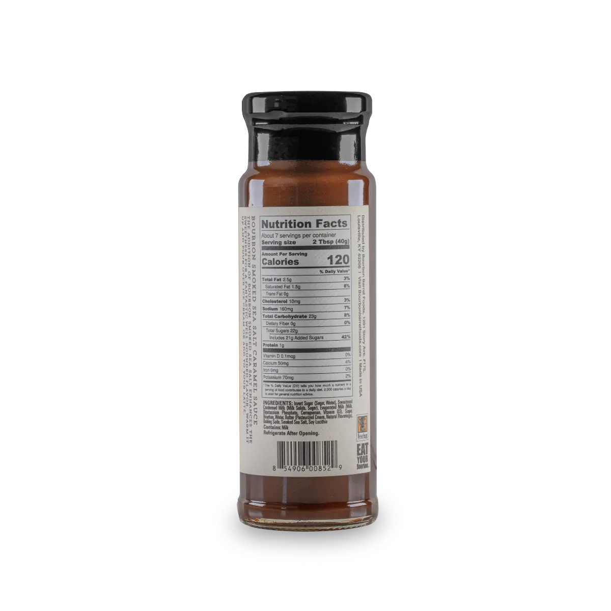 Gourmet caramel dessert sauce with bourbon smoked sea salt and bourbon