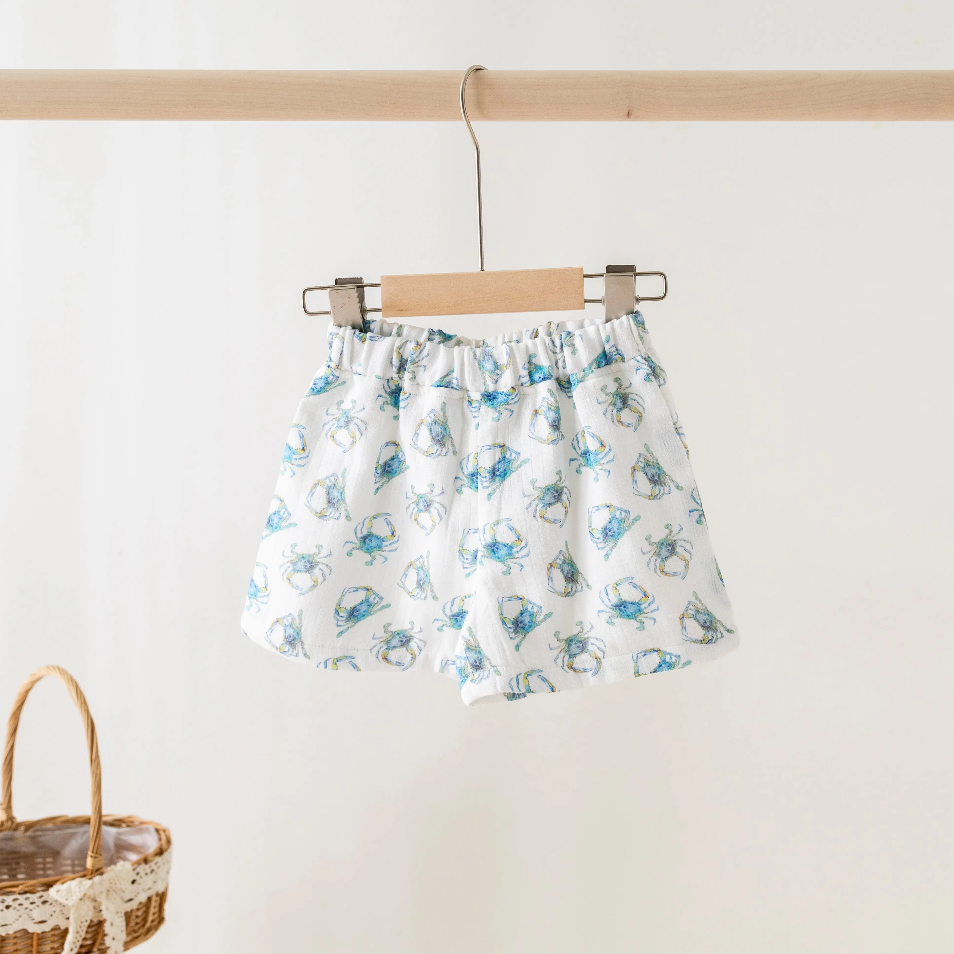 Catching Crabs Organic Muslin Shorts Nola Tawk