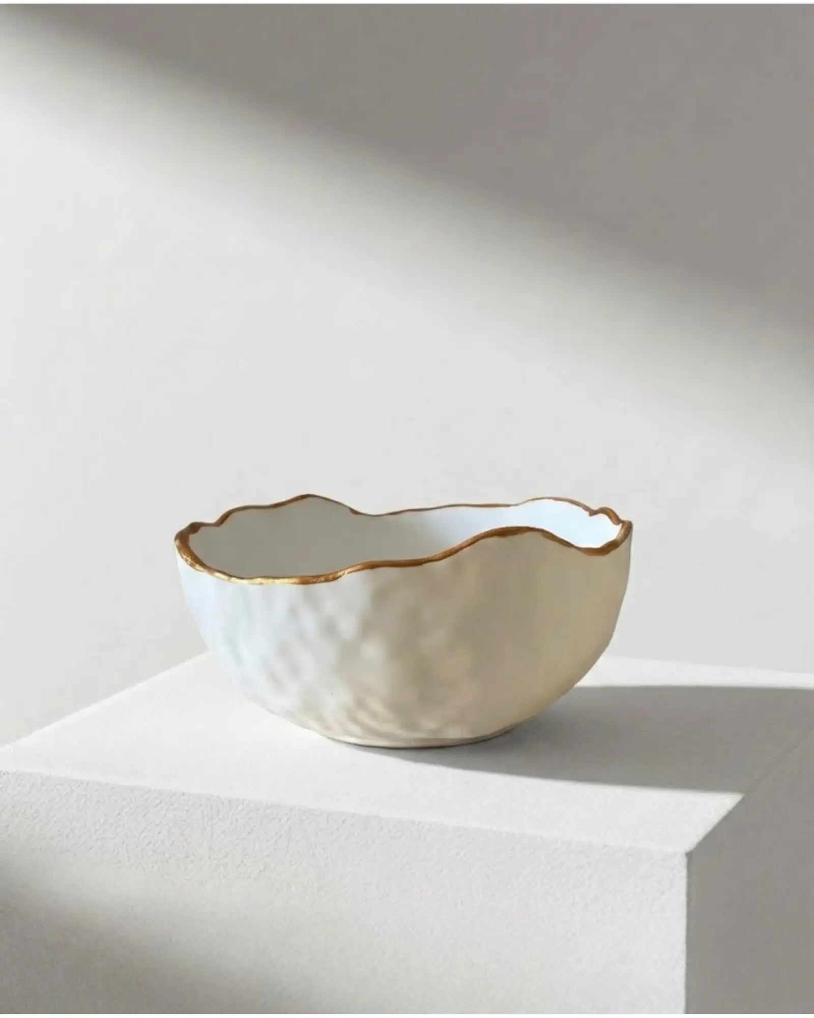 Gold rim ceramic bowl by Believe Candle