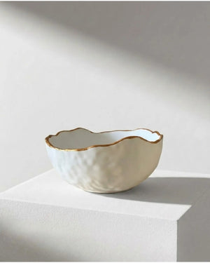 Gold rim ceramic bowl by Believe Candle