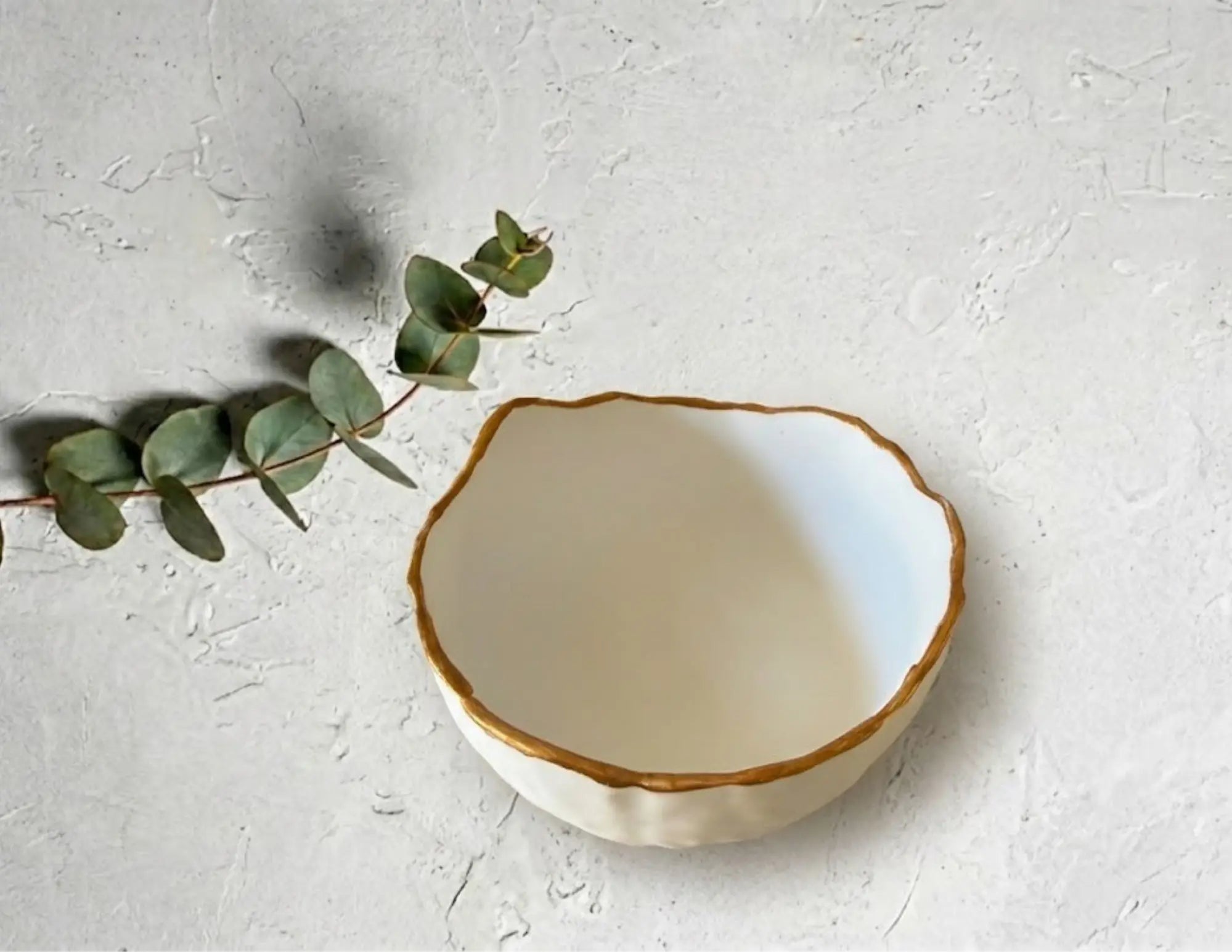 Ceramic Bowl - Gold Rim - Main Street Collective