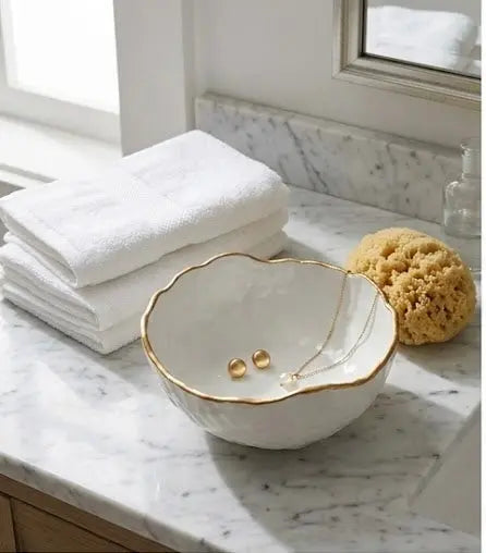 Ceramic Bowl - Gold Rim - Main Street Collective