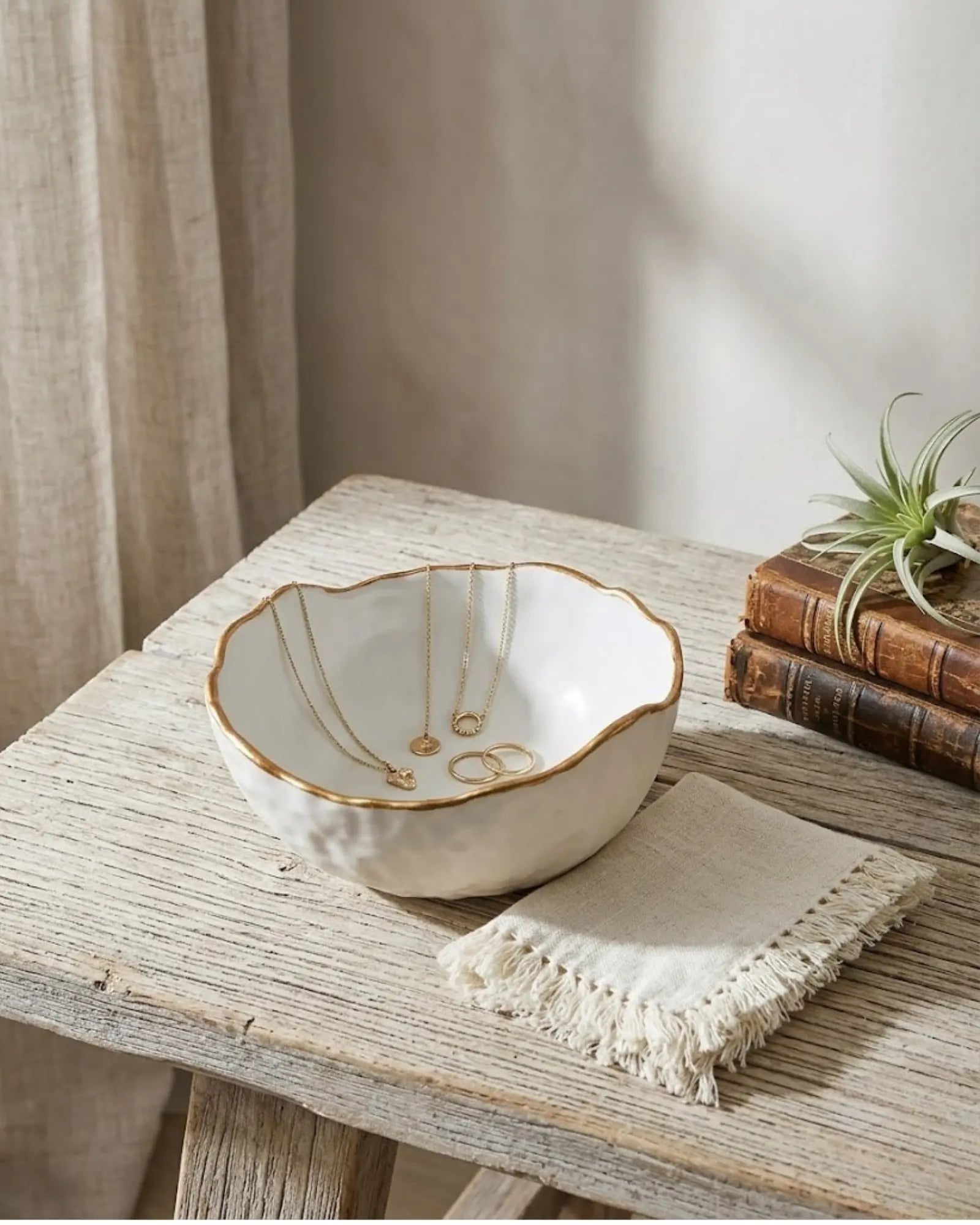 Ceramic Bowl - Gold Rim - Main Street Collective