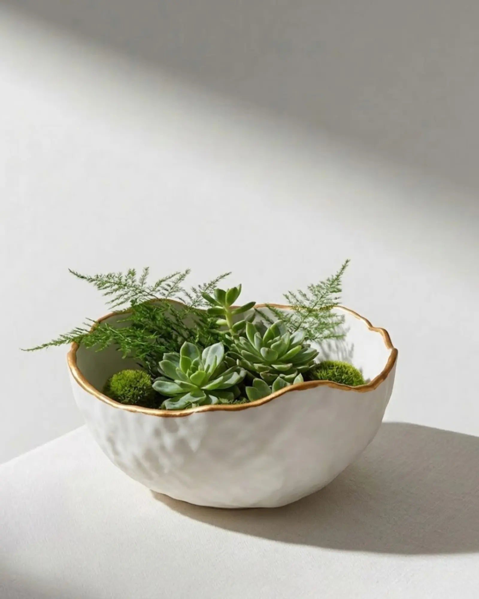 Ceramic Bowl - Gold Rim - Main Street Collective