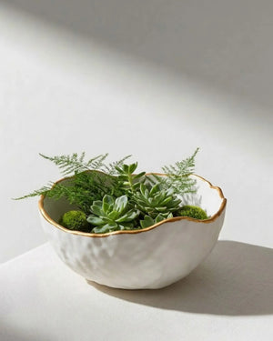Ceramic Bowl - Gold Rim - Main Street Collective