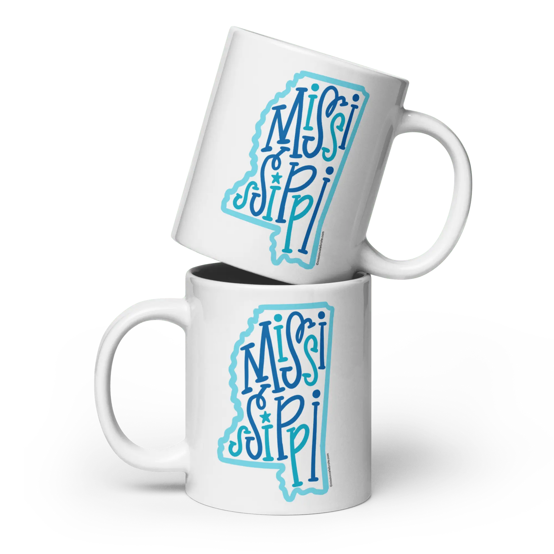 Mississippi Mug: Ceramic coffee mug with state outline & 'Mississippi' design. Shop Main Street Collective for unique mugs!