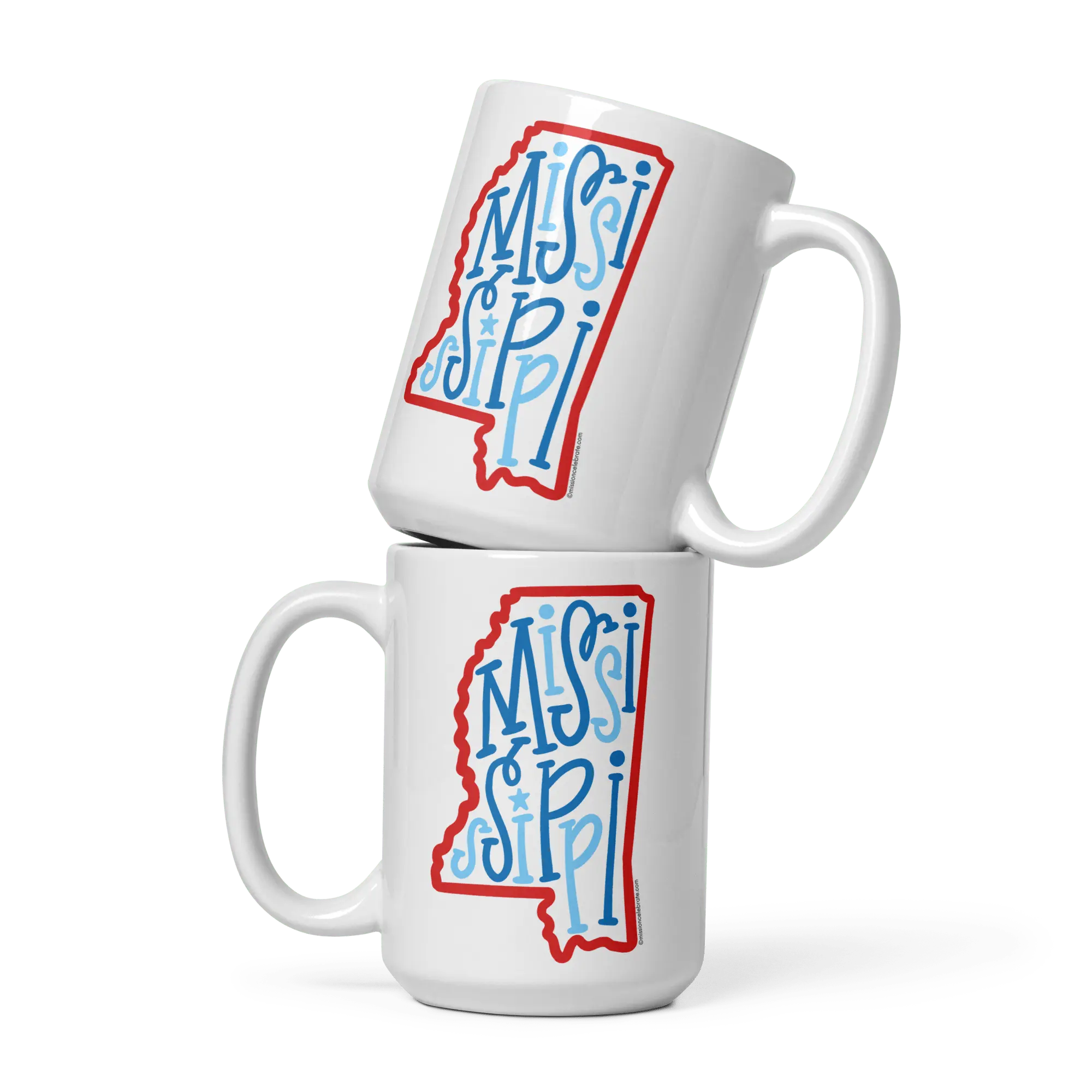 Stack of Mississippi Mugs | Bouncy Letters Design | Hand-Drawn Art | Coffee & Tea Mugs | Shop Now!