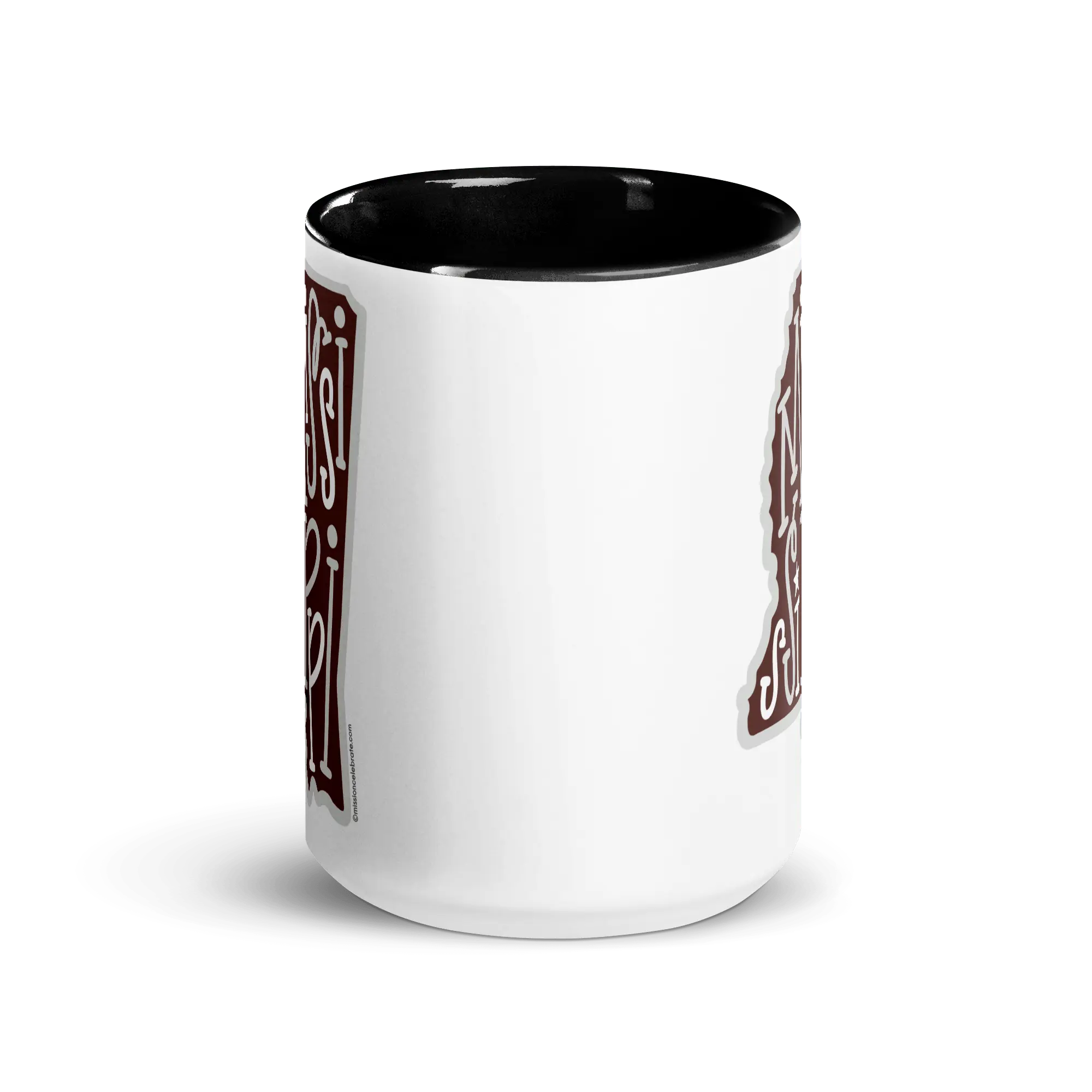 Mississippi Ceramic Mug: Bouncy Letters Handlettered Art - Maroon & Gray Coffee Cup - Main Street Collective