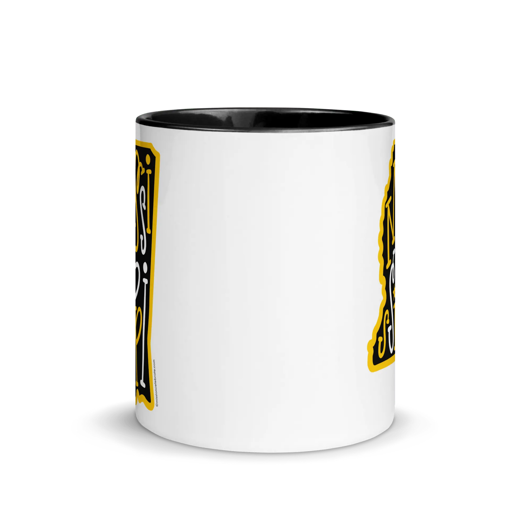 Texas Pride Mug - Ceramic Mug with Texas Bouncy Letter Art (Black & Gold)
