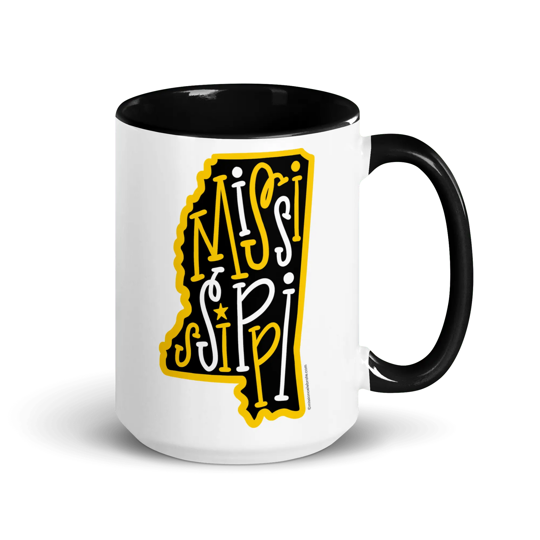 Mississippi State Mug: Ceramic mug with black & gold Mississippi design - Main Street Collective