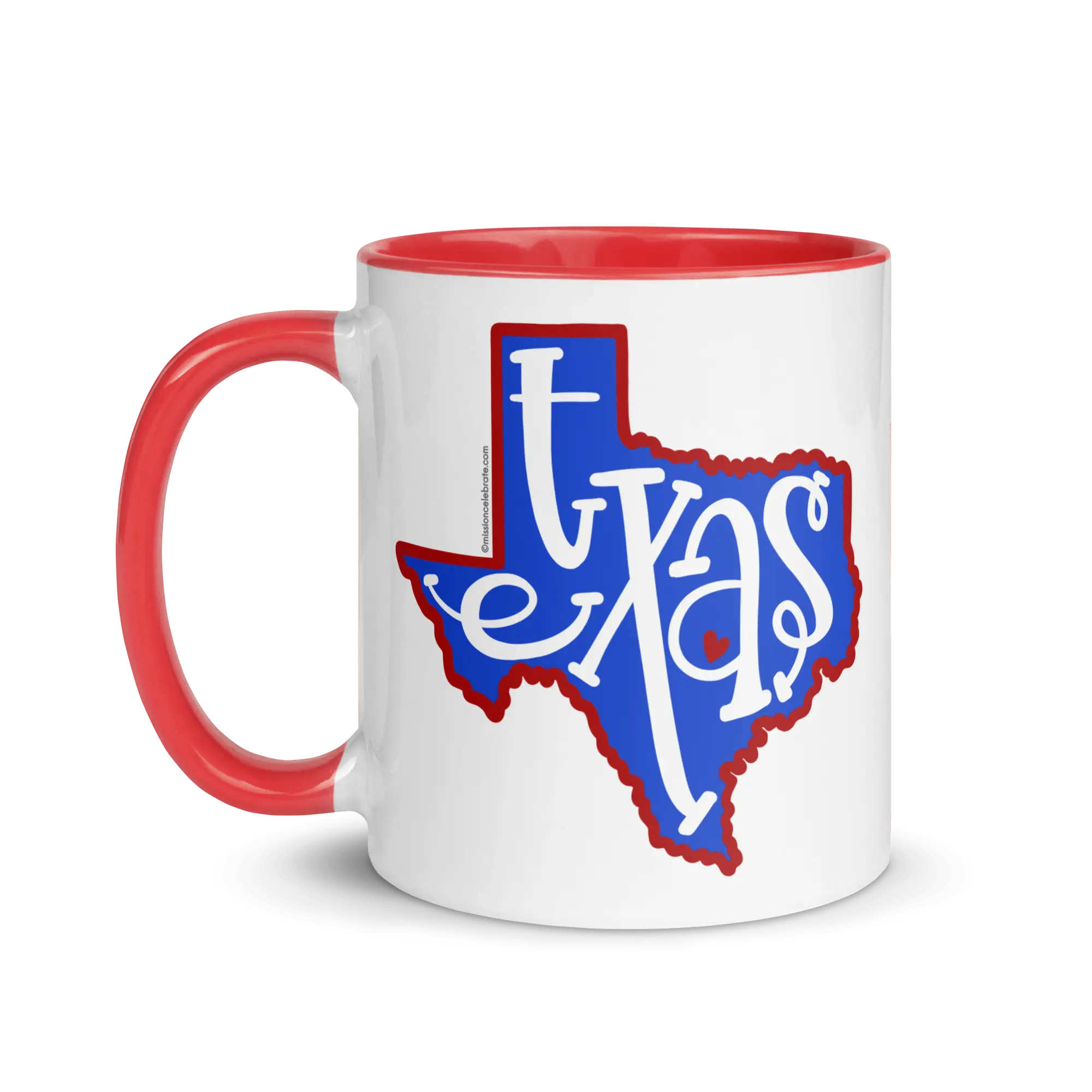 Texas Mug: Red & White Coffee Cup with 'Texas' Map & Bouncy Lettering - Souvenir, Gift Idea!