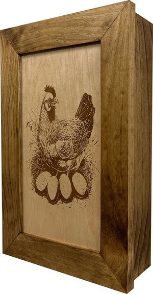 Hidden Gun Safe Chicken and Eggs Farmhouse Scene by Bellewood Designs