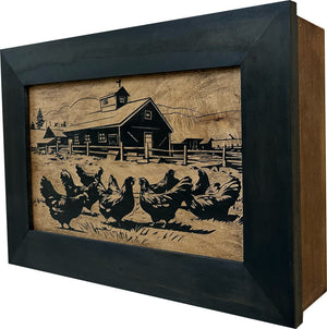 Chicken Farm Hidden Gun Safe - Handcrafted Gun Concealment Decor - Hidden Gun Shelf with Magnetic Lock for Quick Access - Hidden Wall Safe for Secure Storage - Made in USA