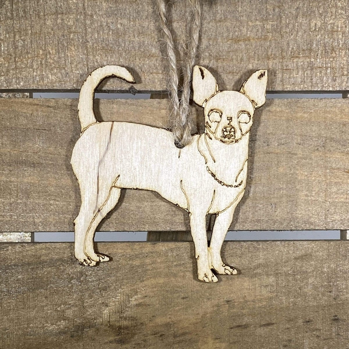 Chihuahua Wooden Christmas Ornament | Cute Dog Holiday Decor