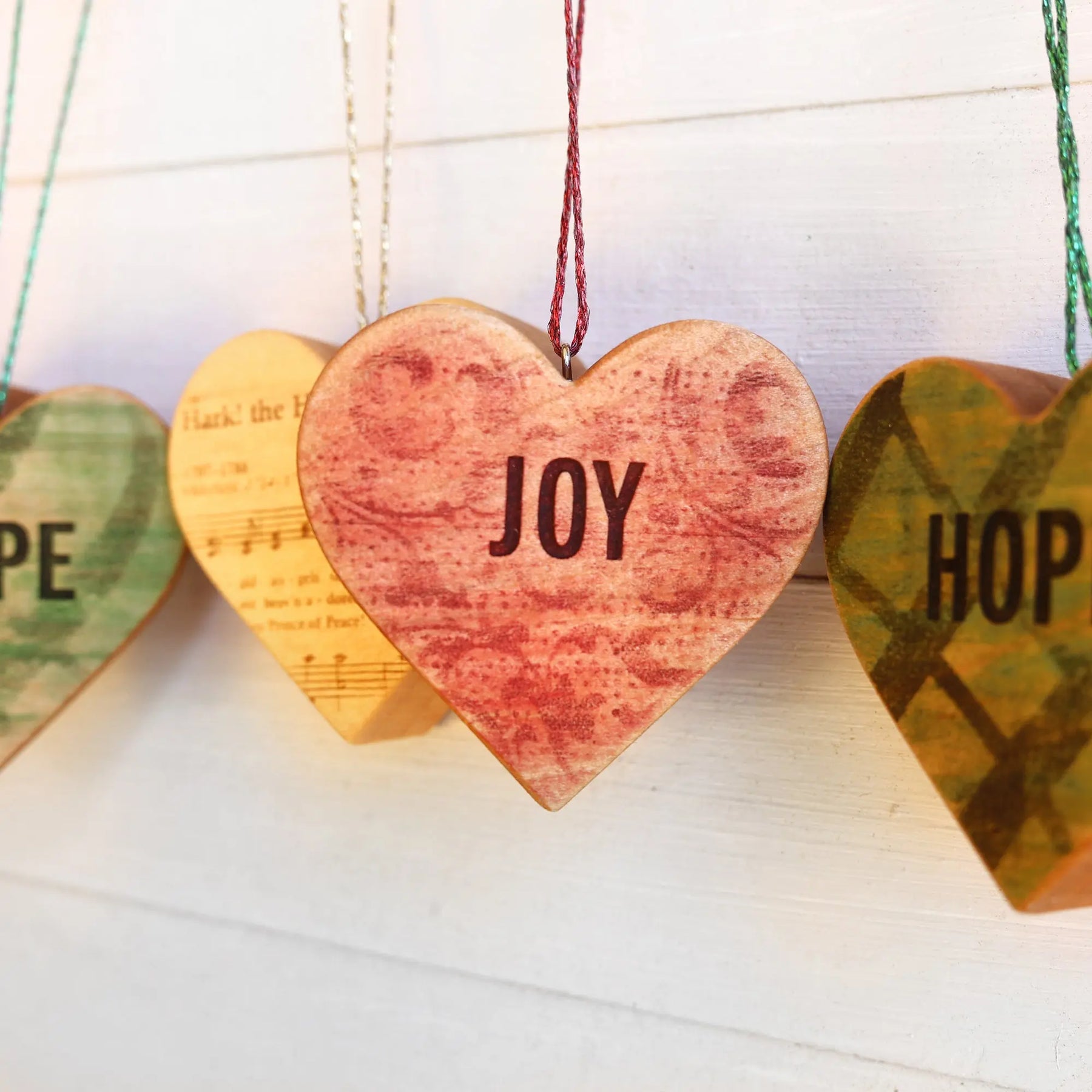 Christmas Carol Heart Ornaments Dennehey Design Co.