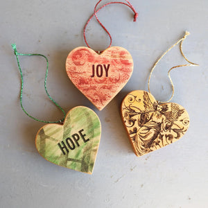 Christmas Carol Heart Ornaments Dennehey Design Co.