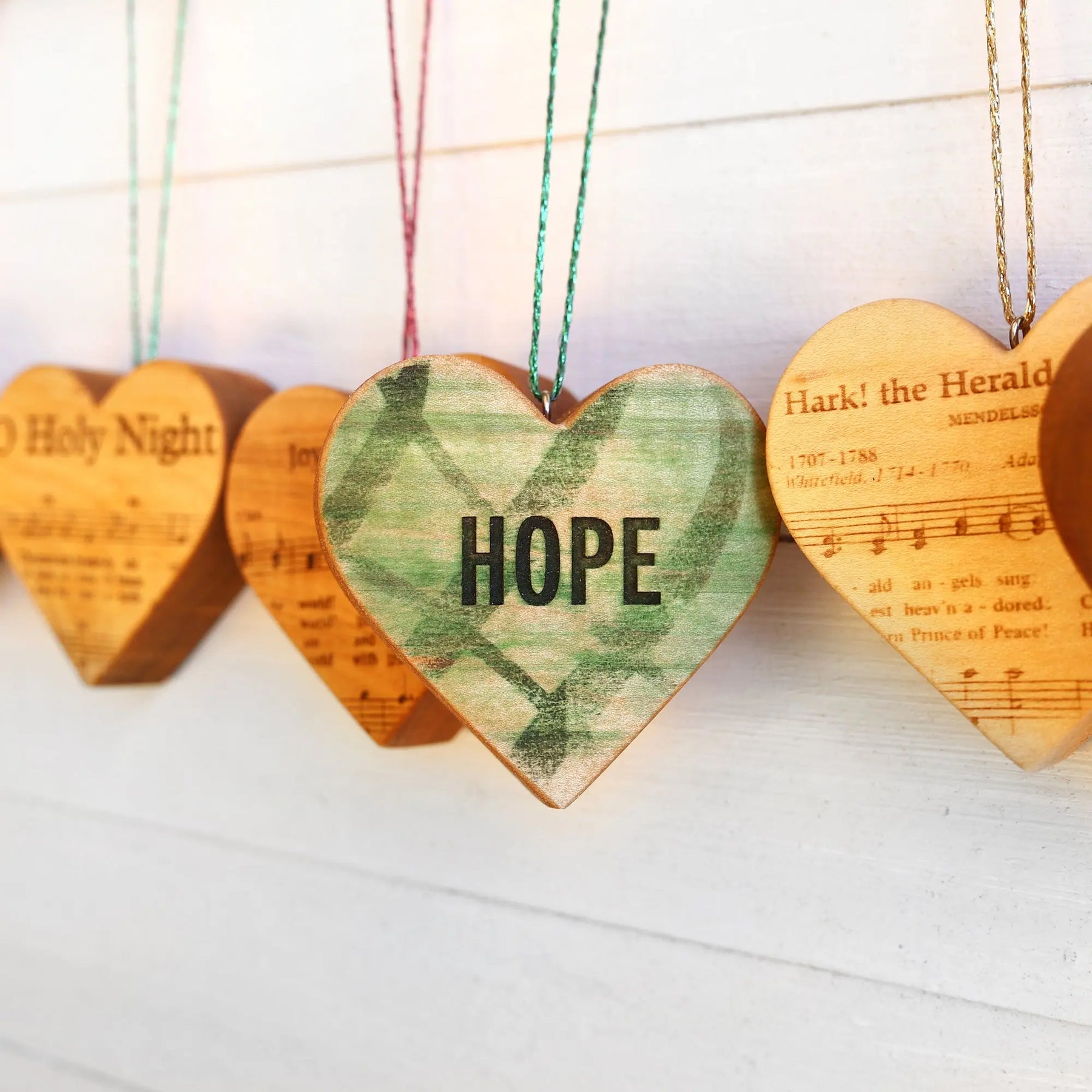 Christmas Carol Heart Ornaments Dennehey Design Co.