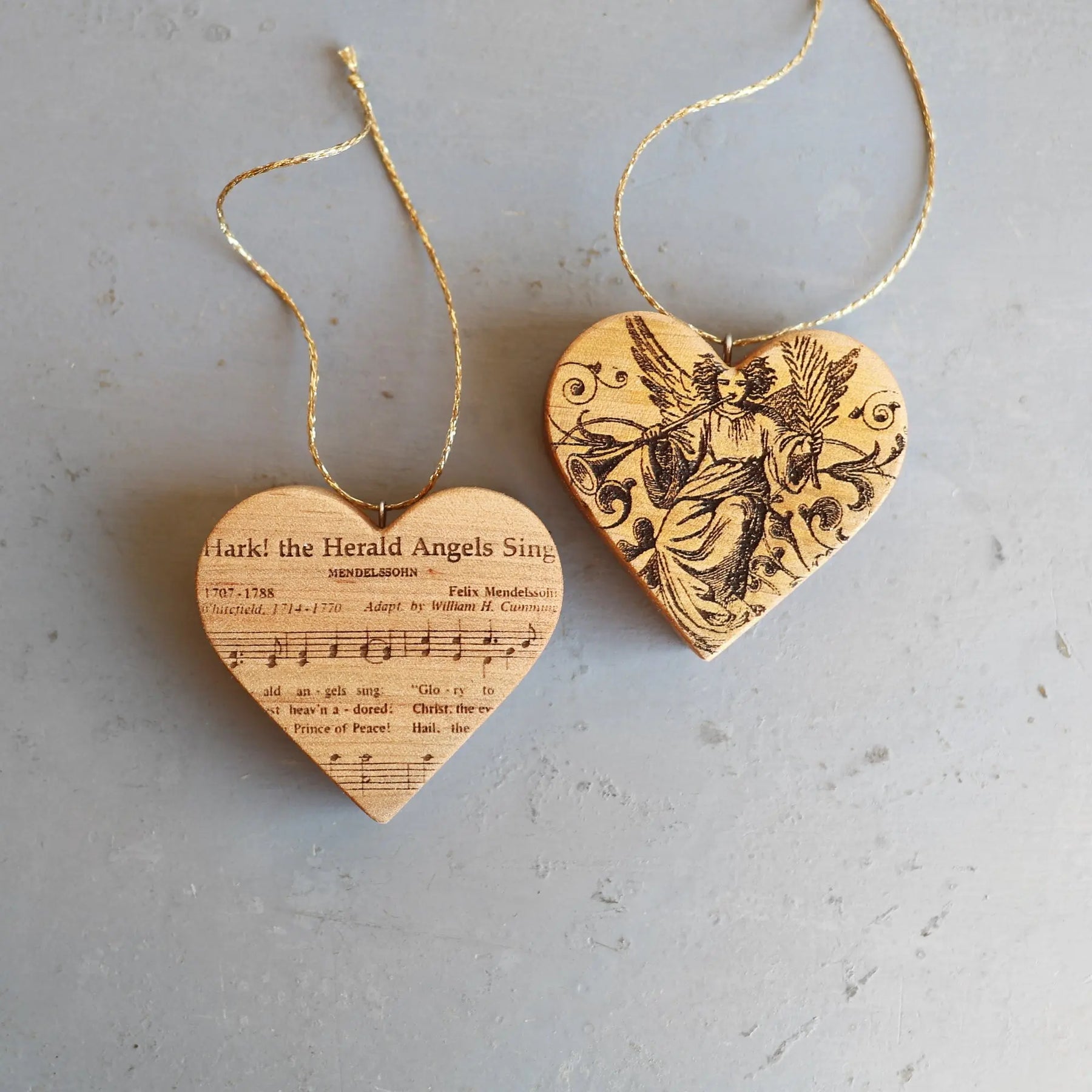 Christmas Carol Heart Ornaments Dennehey Design Co.