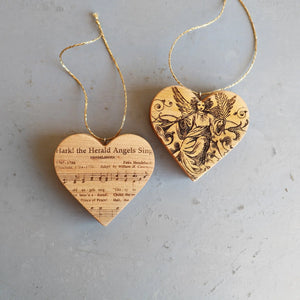 Christmas Carol Heart Ornaments Dennehey Design Co.