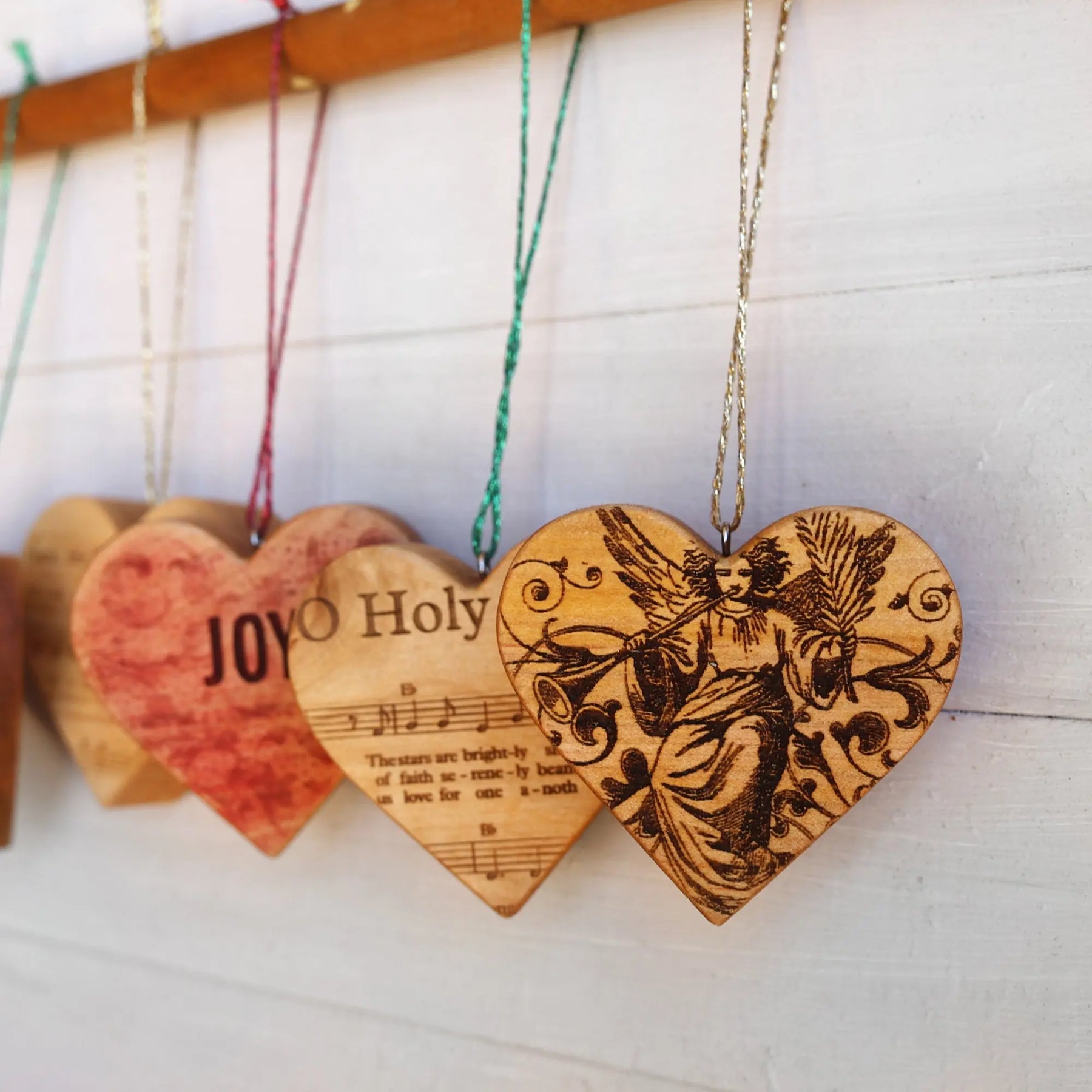 Christmas Carol Heart Ornaments Dennehey Design Co.