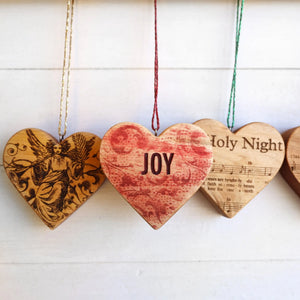 Christmas Carol Heart Ornaments Dennehey Design Co.
