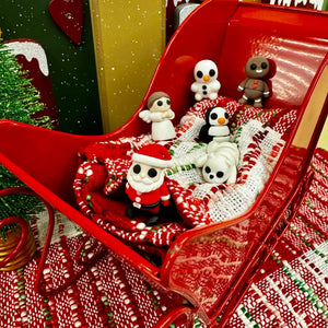 Christmas Fidget Toys: Miniature Santa, Snowman, Penguin, Gingerbread, Polar Bear, Angel in Sleigh - Holiday Gifts, Mushroom Lady Co.