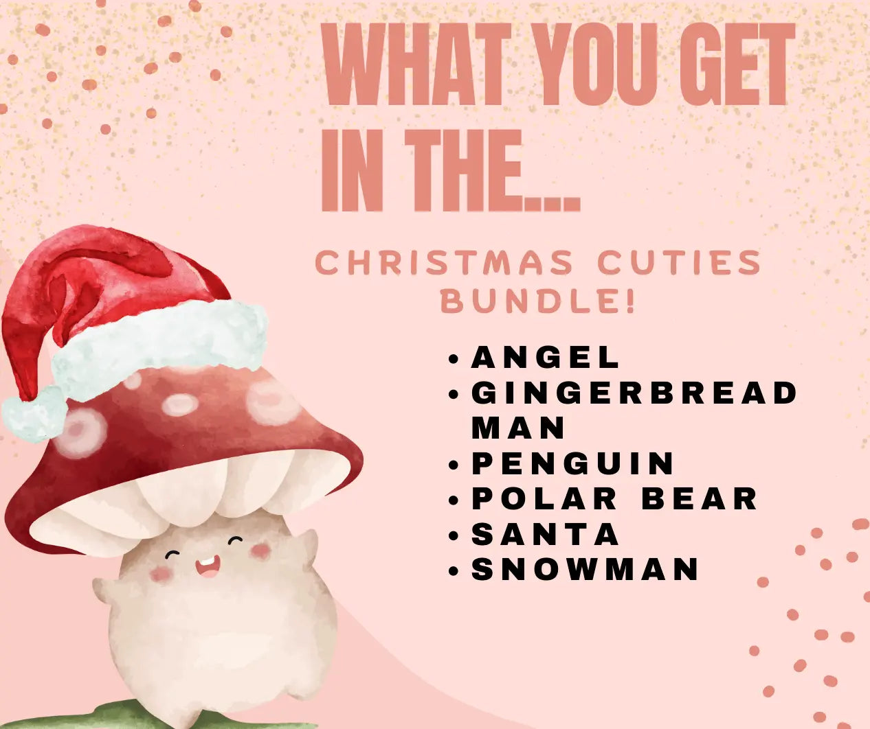 Christmas Cuties Bundle: Angel, Gingerbread Man, Santa, Penguin, Polar Bear, Snowman - Festive Holiday Fidget Toys!