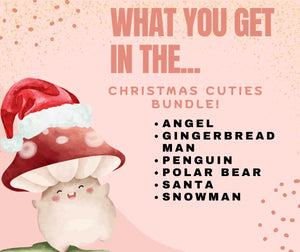 Christmas Cuties Bundle: Angel, Gingerbread Man, Santa, Penguin, Polar Bear, Snowman - Festive Holiday Fidget Toys!