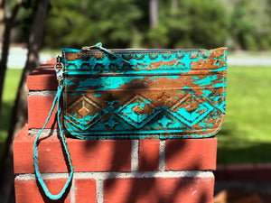 Classic Leather Clutch with Inside Pocket Kw Leatherworks