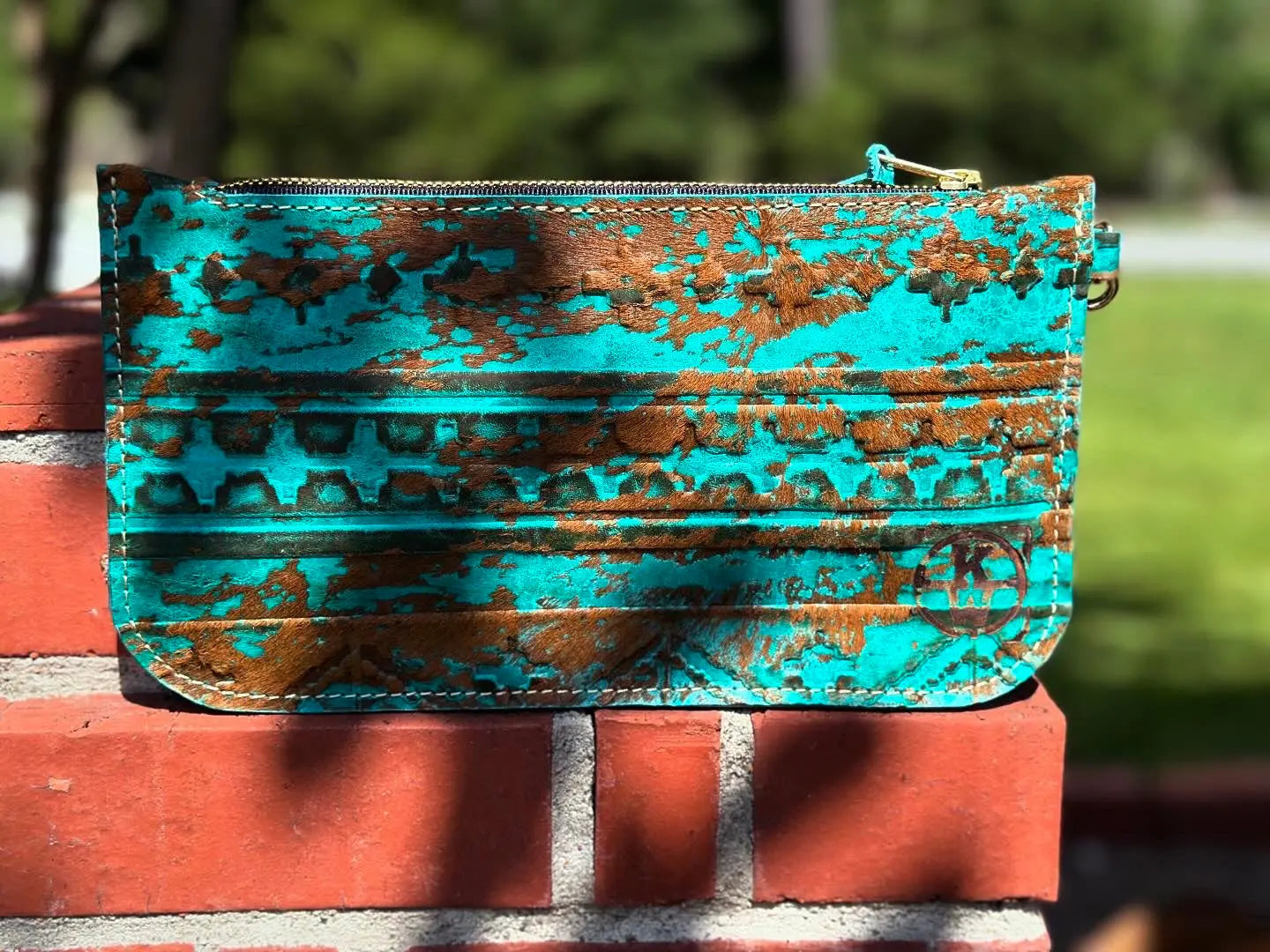 Classic Leather Clutch with Inside Pocket Kw Leatherworks