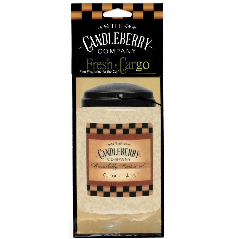 Coconut Island™- "Fresh Cargo"®, Scent for the Car (2-PACK) (Collective) The Candleberry® Candle Company
