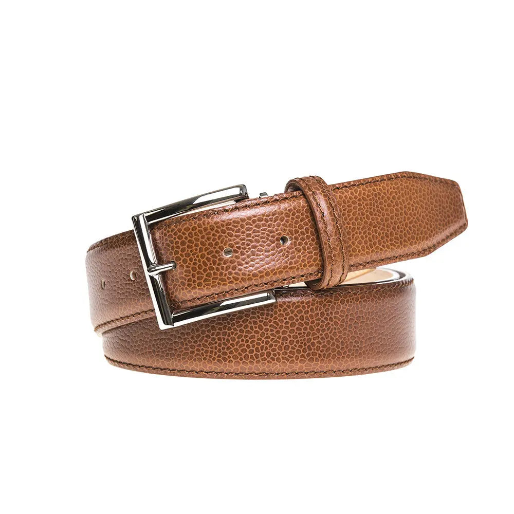 Cognac leather belt for golf and executive style