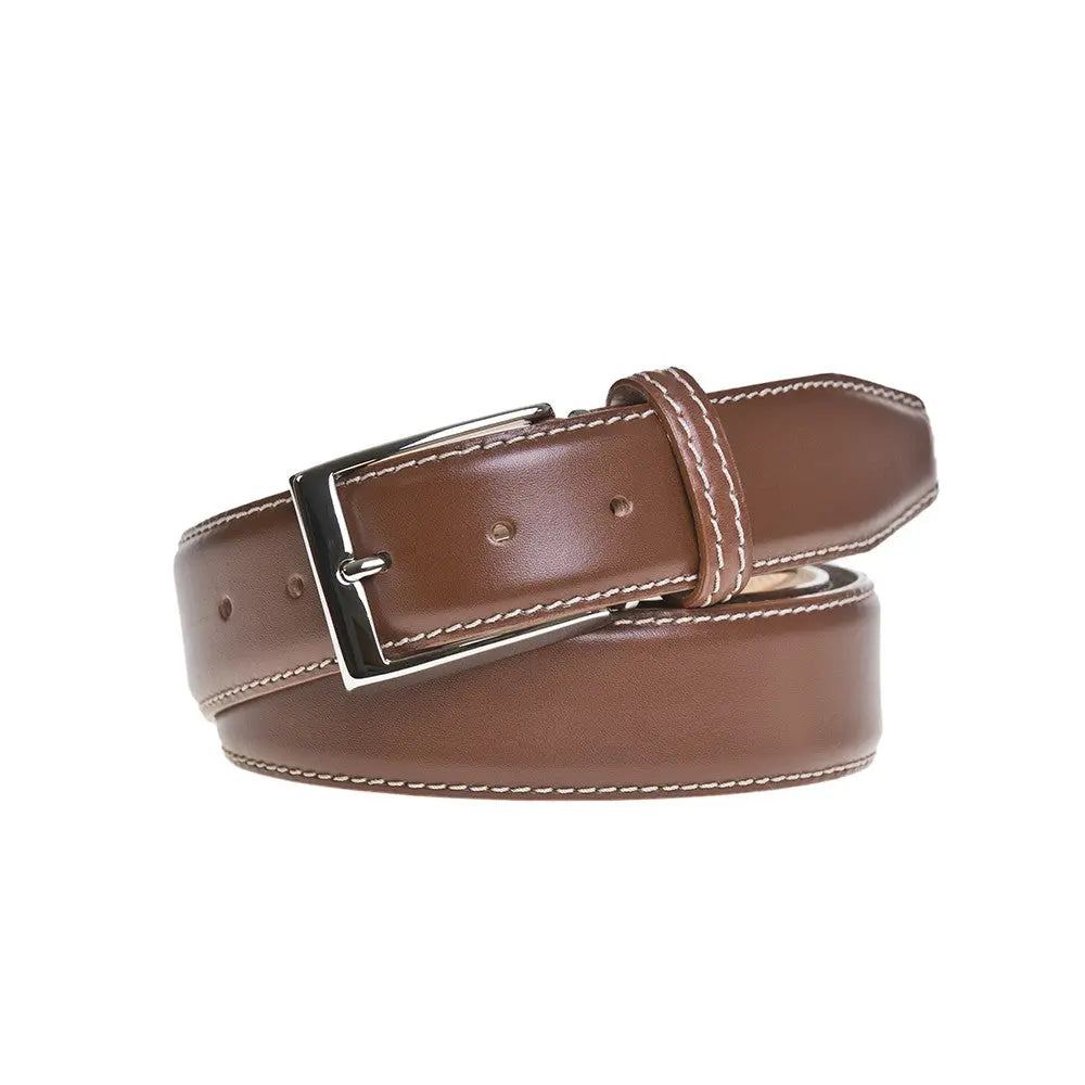 Cognac Italian Calf Leather Belt by Roger Ximenez handmade in Miami