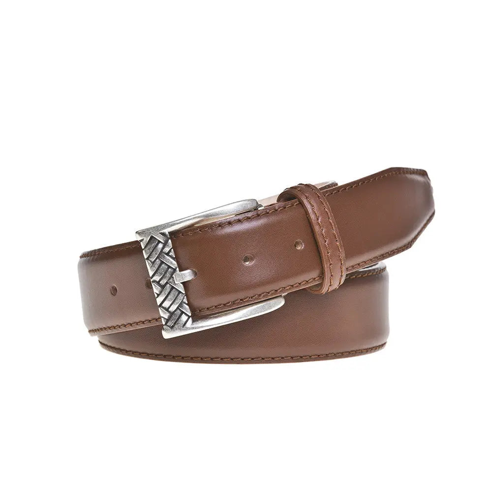 Roger Ximenez cognac custom leather belt with bespoke sizing options