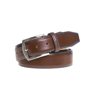 Cognac leather belt for golf and business casual style