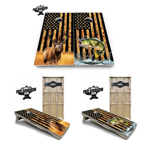 Colorful Deer & Fish Cornhole Boards - Pro Solution Elite Series Cornhole Solutions