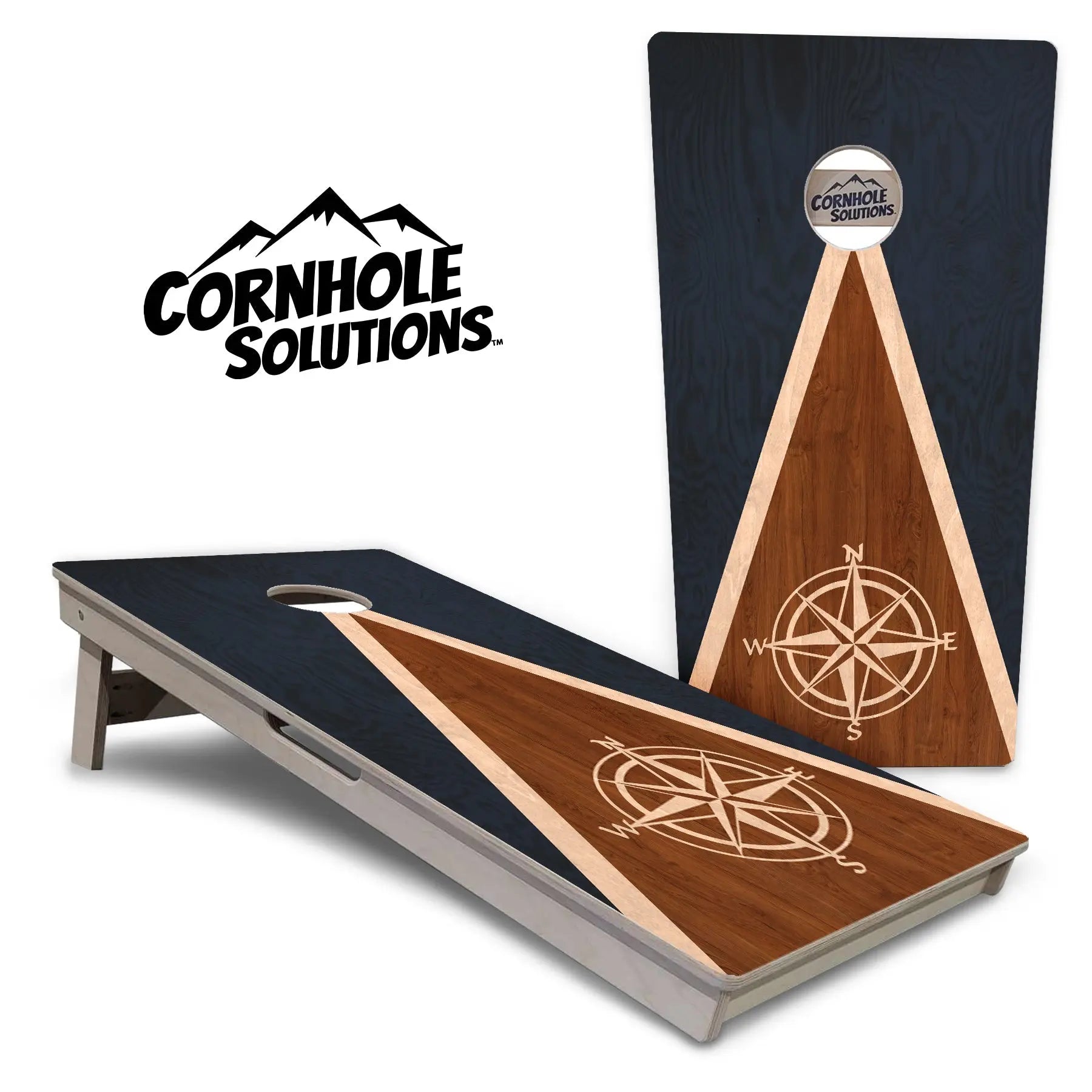 Compass Stain Triangle Cornhole Boards - Professional Tournament Series Cornhole Solutions