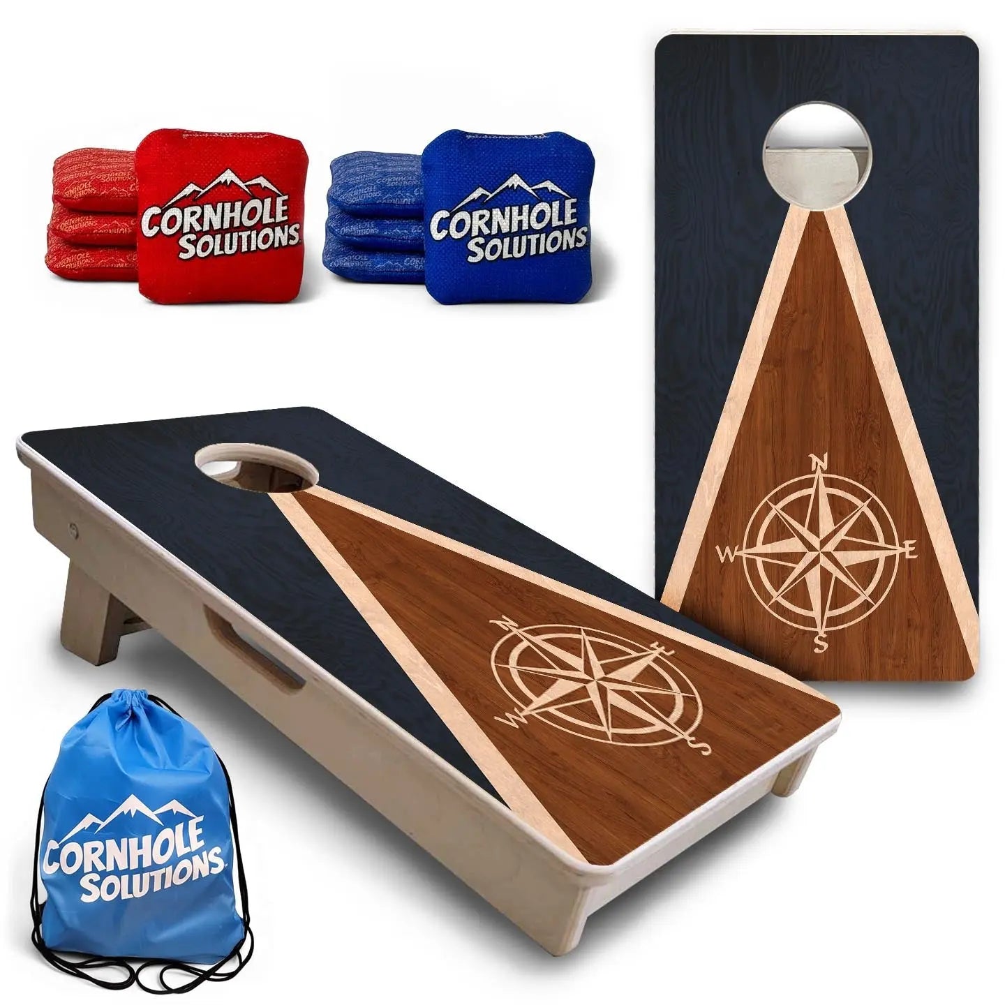Compass Stain Triangle - Mini or Vacation Size Cornhole Boards Cornhole Solutions