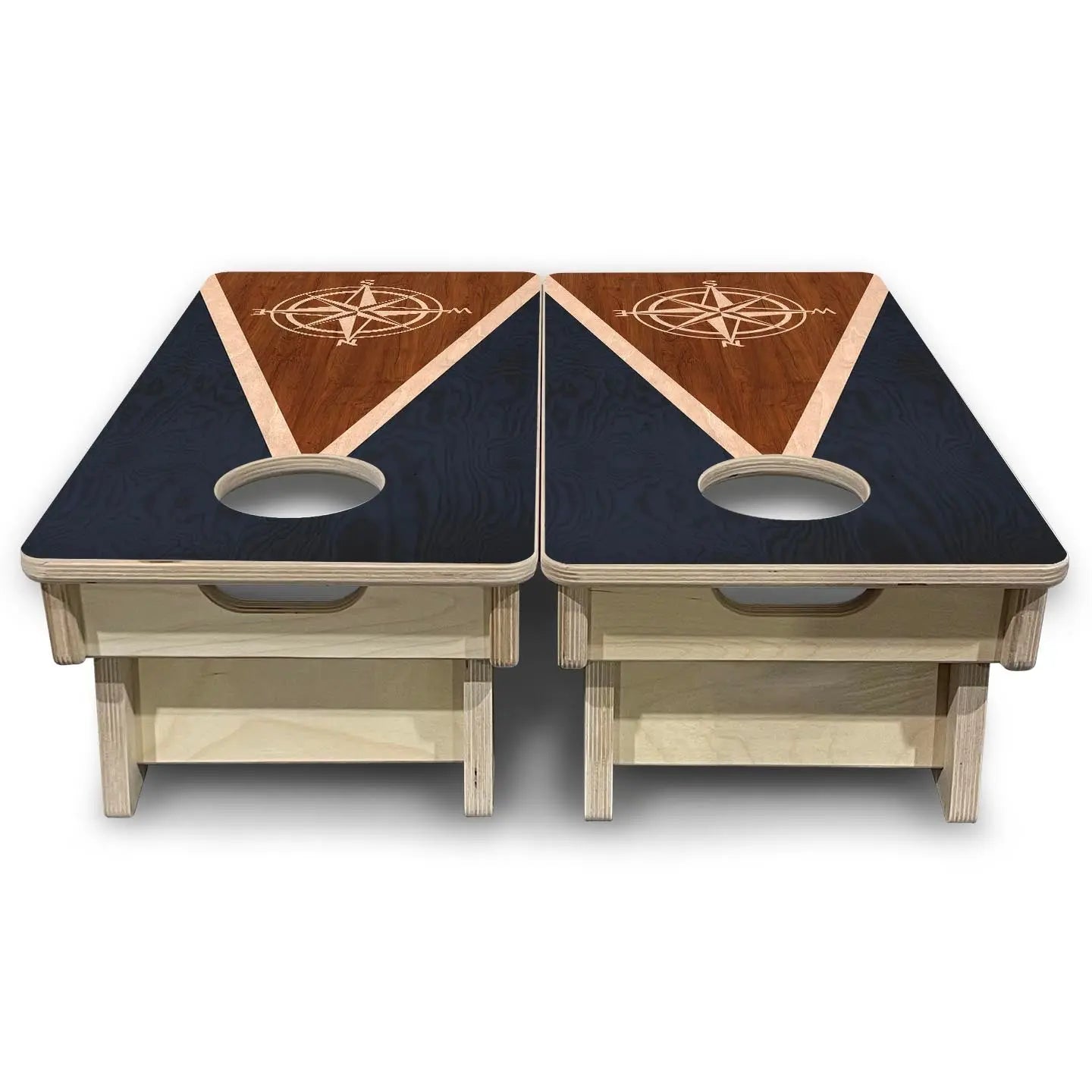 Compass Stain Triangle - Mini or Vacation Size Cornhole Boards Cornhole Solutions