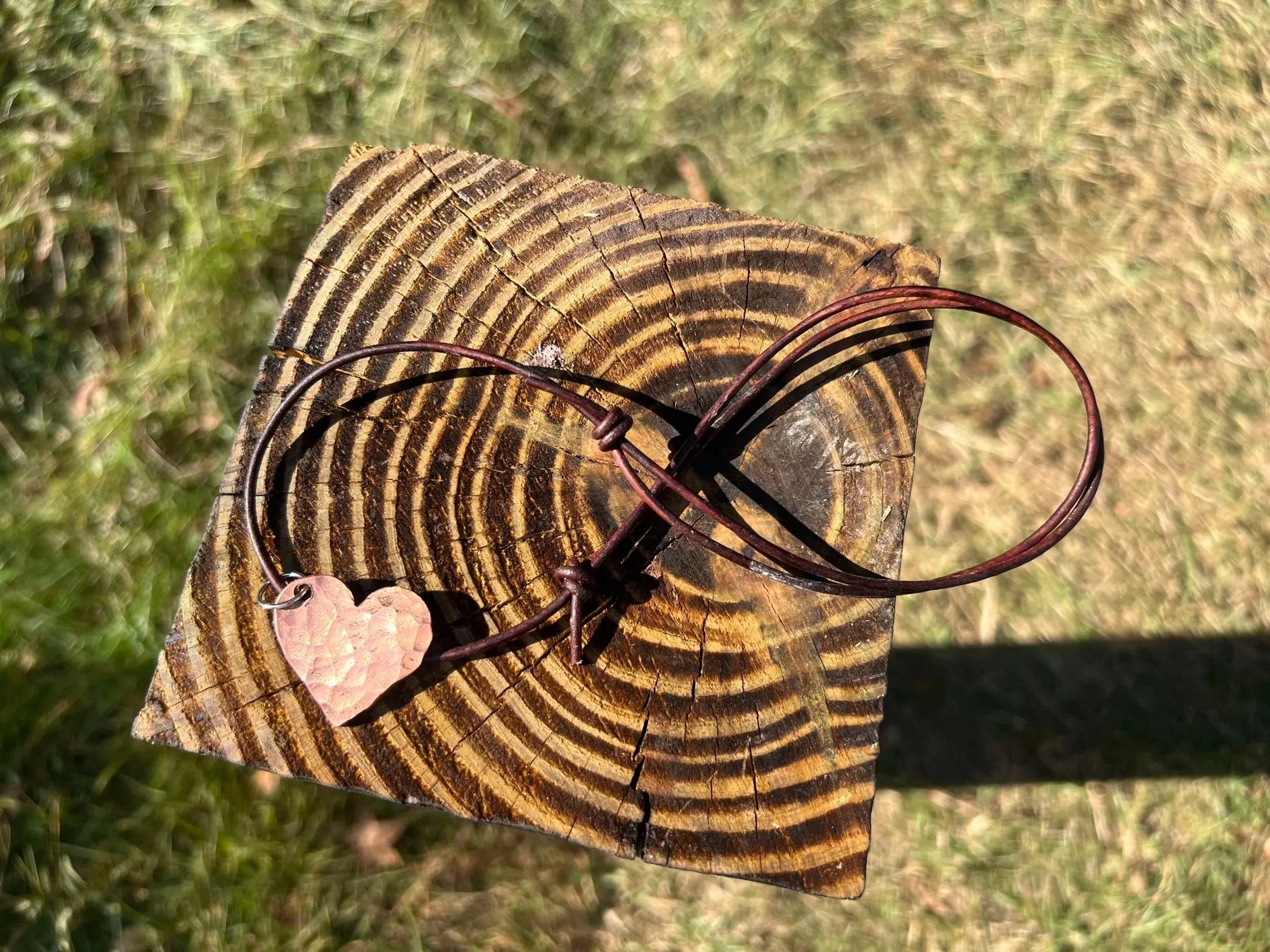 Copper Heart Pendents Redbeard's Forge LLC