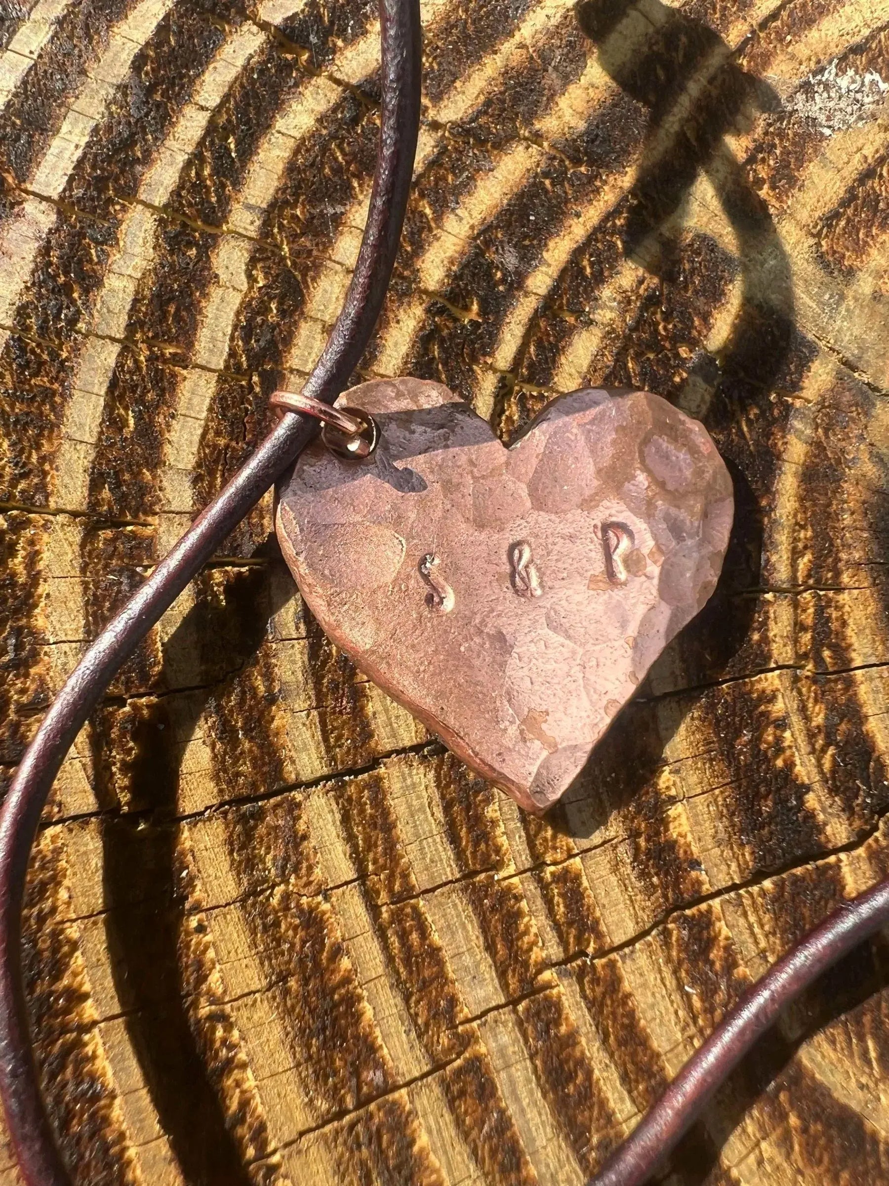 Copper Heart Pendents Redbeard's Forge LLC