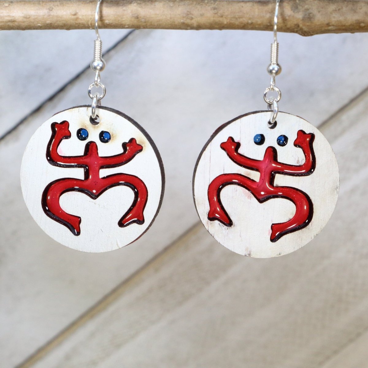 Coquí Frog Wood Resin Earrings | Puerto Rico Taino Jewelry