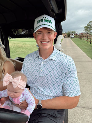 Couples Golf Hat - White Vintage Trucker Hat KenzKustomz