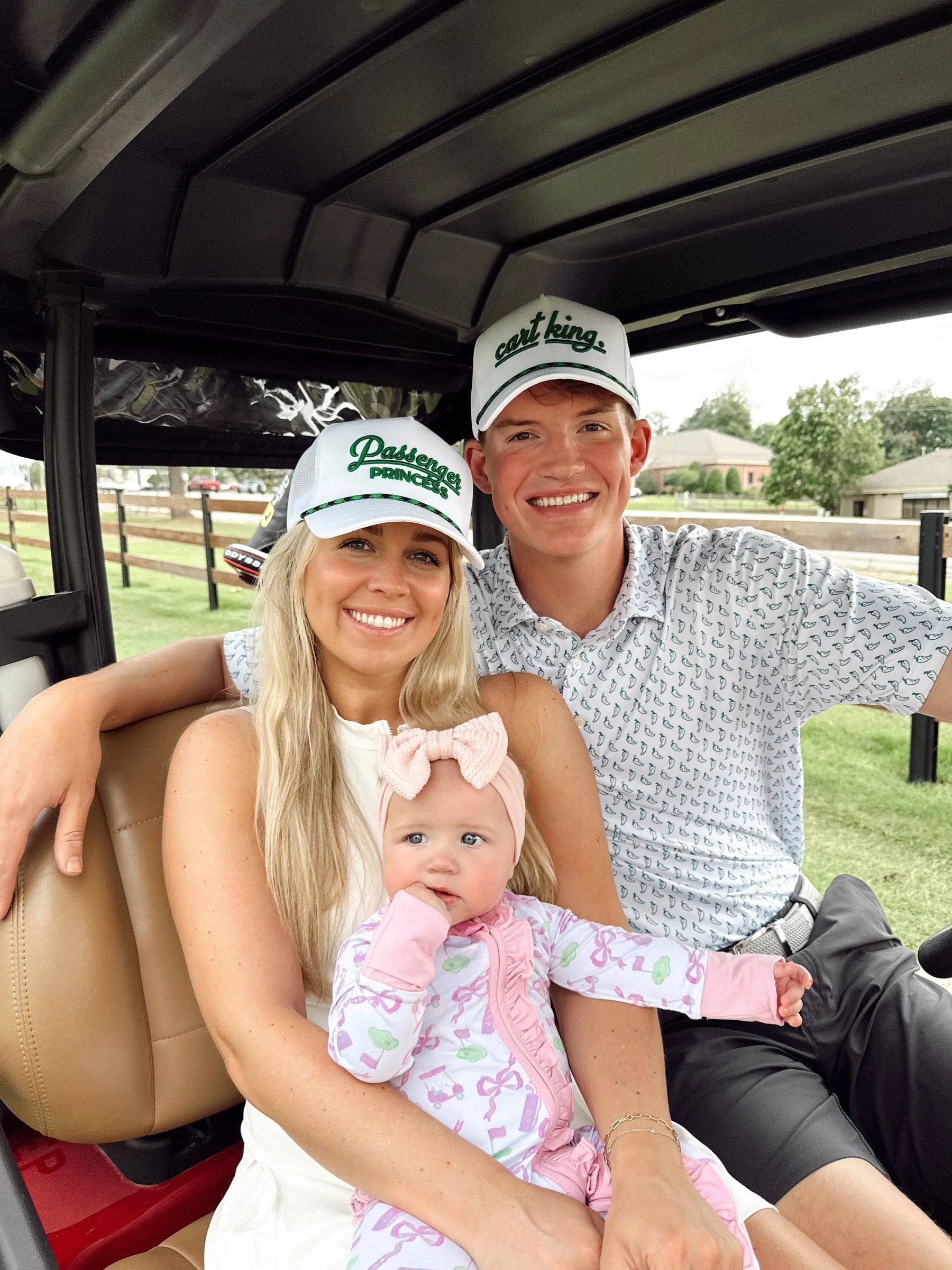 Couples Golf Hat - White Vintage Trucker Hat KenzKustomz