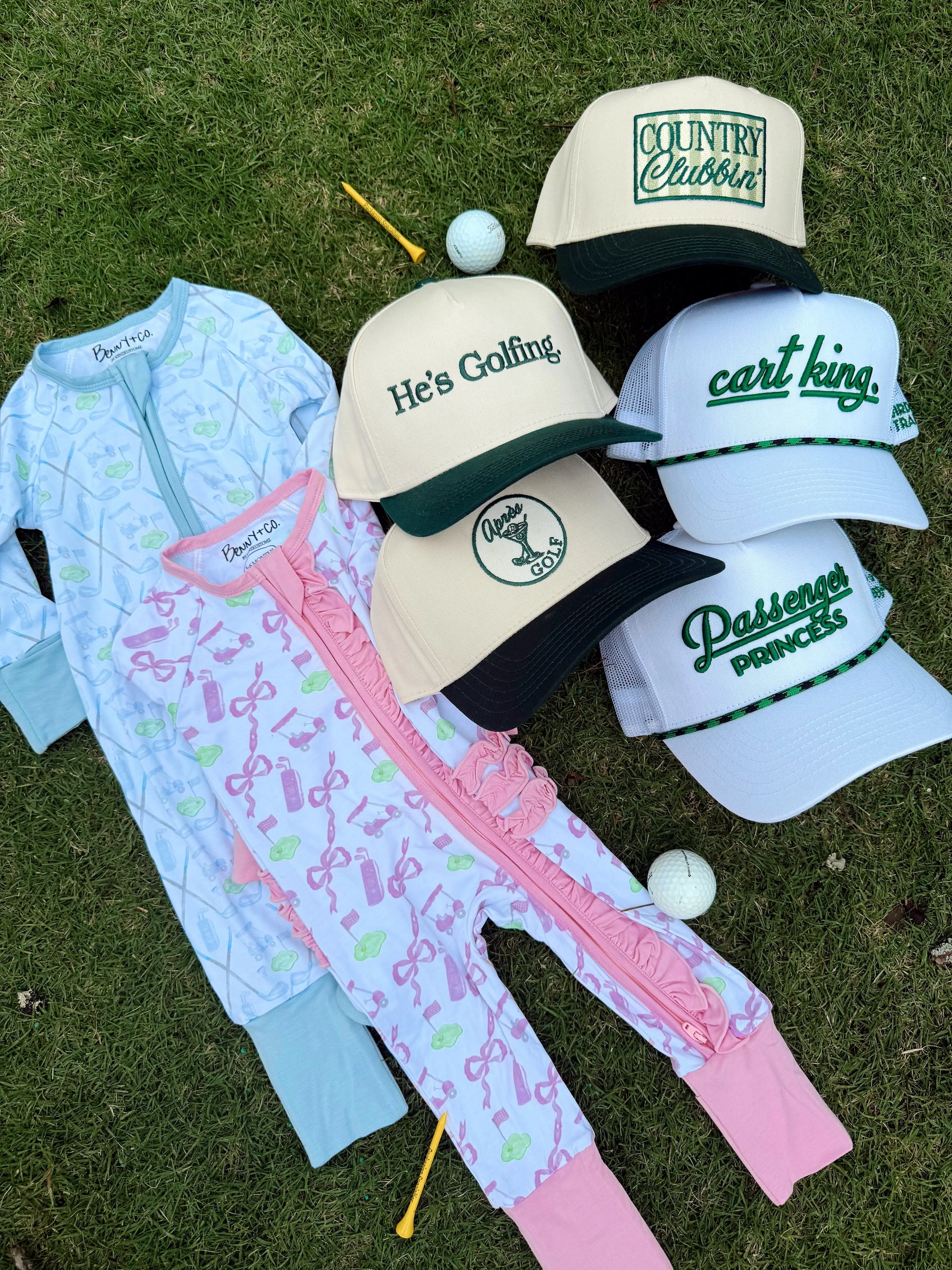 Couples Golf Hat - White Vintage Trucker Hat KenzKustomz