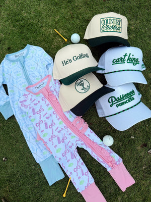 Couples Golf Hat - White Vintage Trucker Hat KenzKustomz