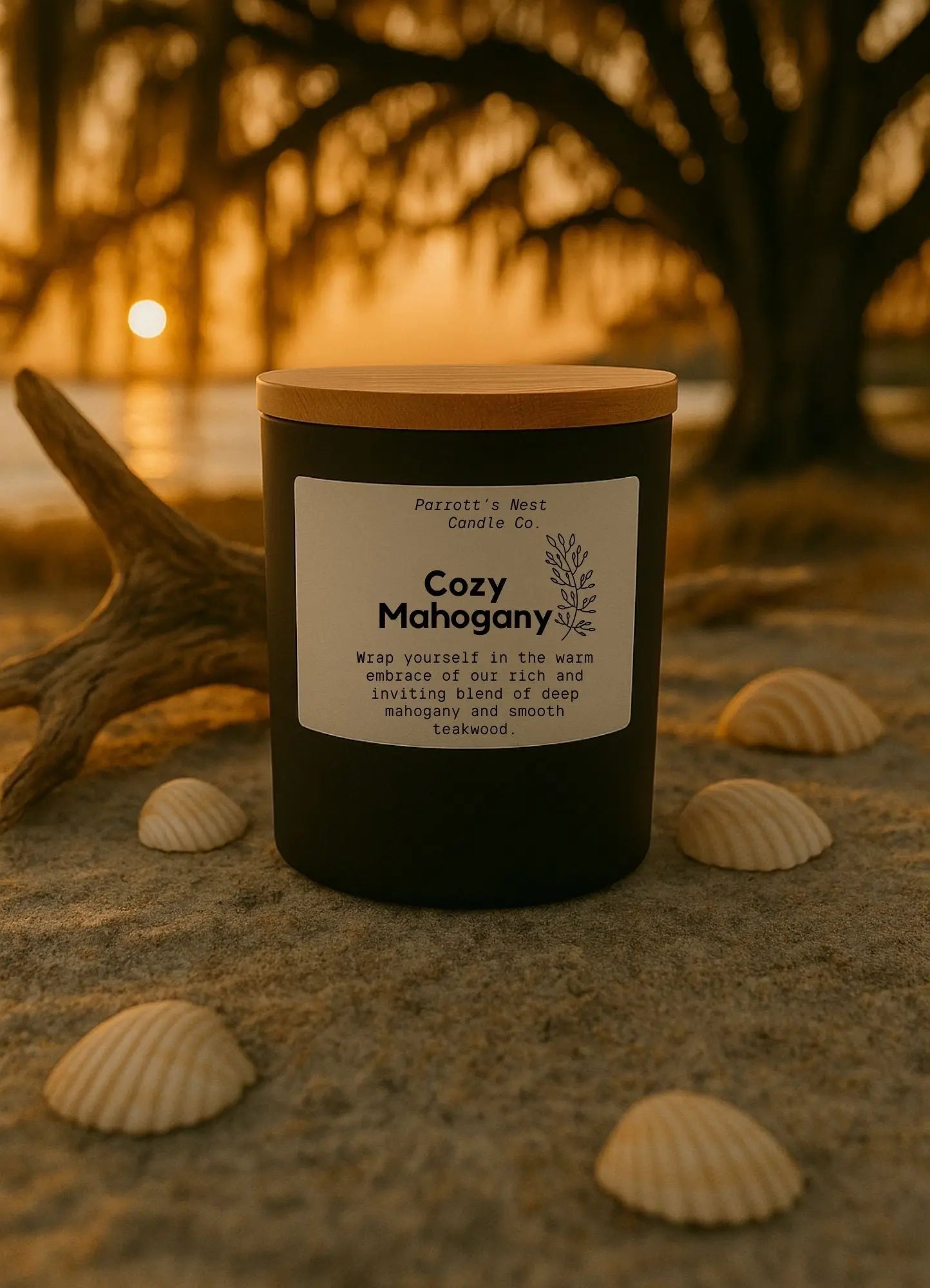 Cozy Mahogany Candle - Parrott's Nest at Main Street Collective - Soy Candle, Mahogany Scent, Teakwood, Hand Poured